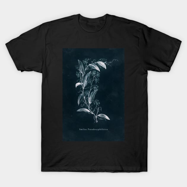 Cyanotype - Smilax Pseudosyphilitica T-Shirt by PixelHunter